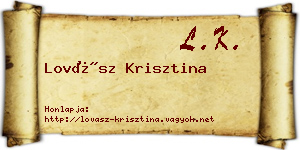 Lovász Krisztina névjegykártya